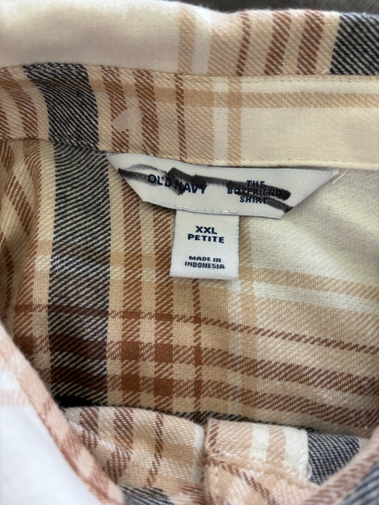 Old Navy The Boyfriend Shirt Women’s XXL Petite Multicolor Plaid Flannel NWOT - Picture 2 of 6